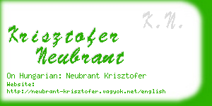 krisztofer neubrant business card